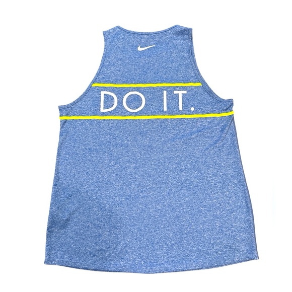 Nike Dri Fit Sleeveless Tank Size Medium Heathered Blue Relaxed Fit - Picture 5 of 11